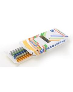 SUPER TOUCH STRAIGHT GLASS STRAWS MIX COLOR 8X200MM