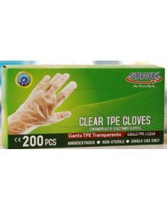 SUPER TOUCH TPE GLOVES CLEAR POWDER FREE LARGE 10X200