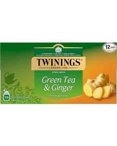 TWININGS GREEN TEA & GINGER 12X25X2GM