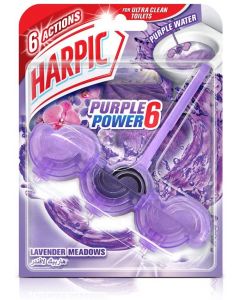 HARPIC TOILET BLOCK PURPLE POWER 6 LAVENDER MEADOWS 39GM