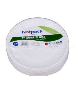 Hotpack- paper plate 7”  - 100pcs