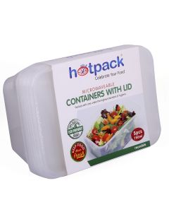 Hotpack-micro wave container rectangular- 750ml  - 5pcs