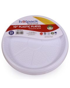 Hotpack-plastic round plate -10”    - 25pcs