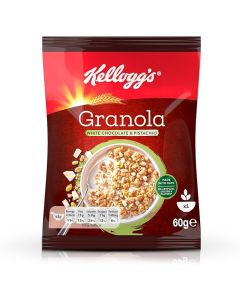 KELLOGG'S GRANOLA WHITE CHOCOLATE WITH PISTACHIO 60GM