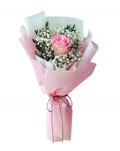 SINGLE PINK ROSES BOUQUET