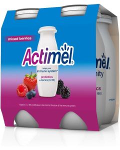 ACTIMEL MIXED BERRIES IMMUNITY SUPPORT YOGHURT DRINK 4X93ML 