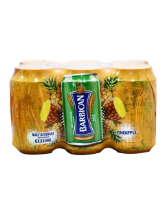BARBICAN NON-ALCOHOLIC PINEAPPLE FLAVOURED MALT BEVERAGE CAN 6X330 ML