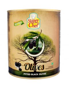 SUPERCHEF BLACK PITTED OLIVES 6X3KG