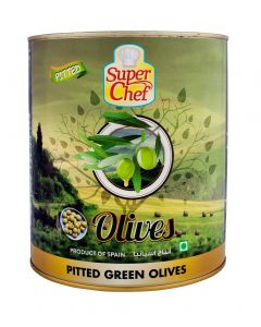 SUPERCHEF GREEN PITTED OLIVES 6X3 KG