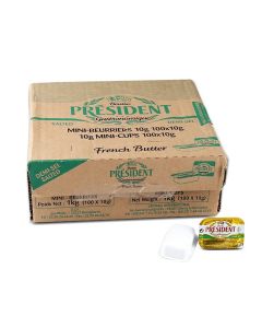 PRESIDENT BUTTER PORTION SALTED 100X10GM