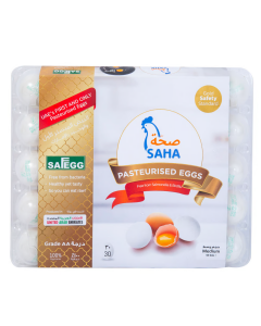 SAHA PASTEURISED WHITE EGGS MEDIUM 30PCS