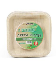 ECO TOUCH ARECA DEEP SQUARE PLATE 9" 10X10PC