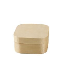 ECOTOUCH SQUARE WOODEN BOX W/LIDS 110X40MM