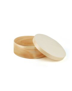 ECOTOUCH ROUND WOODEN BOX W/LIDS 155X50MM