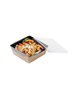 DOECO SALAD CONTAINER WITH LID 350 BLACK EDITION