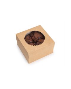 DOECO BIO - MUFFIN BOX 4 CUP WITH WINDOW