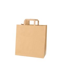 KRAFT TOUCH BAGS W/FLAT HANDLE H25X W18 X B10CM 1X500PC