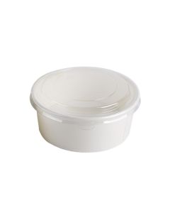 KRAFTOUCH WHITE SALAD BOWL 500 ML WITH PET LID