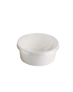 KRAFTOUCH WHITE SALAD BOWL 750 ML WITH WHITE PET LID