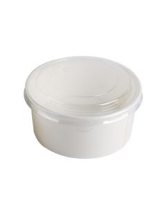 KRAFTOUCH WHITE SALAD BOWL 1200 ML WITH PET LID
