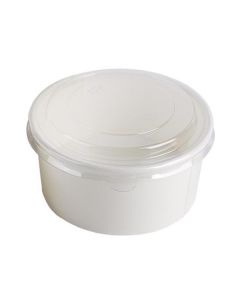 KRAFTOUCH WHITE SALAD BOWL 1300 ML WITH PET LID