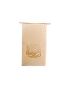 KRAFTOUCH TIN TIE SOS BROWN PAPER BAG W/ WINDOW(155X70X240) LARGE 500PC