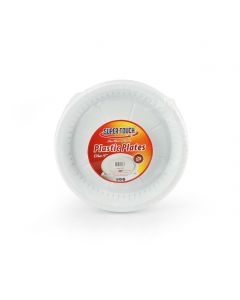 SUPER TOUCH - PLASTIC PLATES WHITE 9"