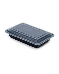 SUPER TOUCH HD MICRO CONTAINER RECTANGULAR BLACK 58OZ (RE58)W/LID 1X150