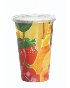 SUPER TOUCH - PAPER JUICE CUP 12 OZ WITH LID