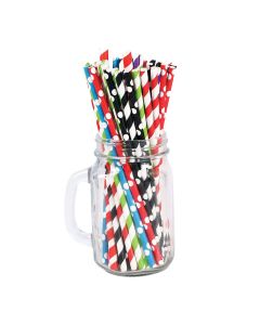 SUPER TOUCH PAPER STRAW MIX 8 COLORS 6 X 197 MM 80X25PC