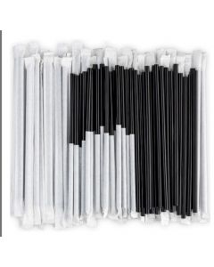SUPER TOUCH- WRAPPED PAPER STRAW BLACK 8 X197 MM 8X250