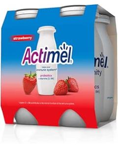 ACTIMEL STRAWBERRY IMMUNITY SUPPORT YOGHURT DRINK 4X93ML 