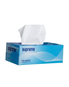 SUPREME FACIAL TISSUE BOX 2PLY 150 SHEETS 1X5 PACK