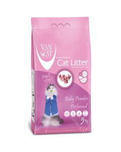 Van Cat White Clumping Bentonite Cat Litter Baby Powder 5Kg