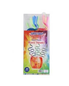 SUPER TOUCH WAVY PLASTIC STRAWS MIX COLOR 5X250MM