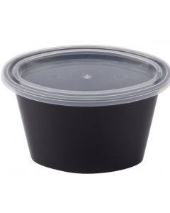 ST - BLACK SOUFFLE CUP PP 4 OZ W/LID 1 X1000